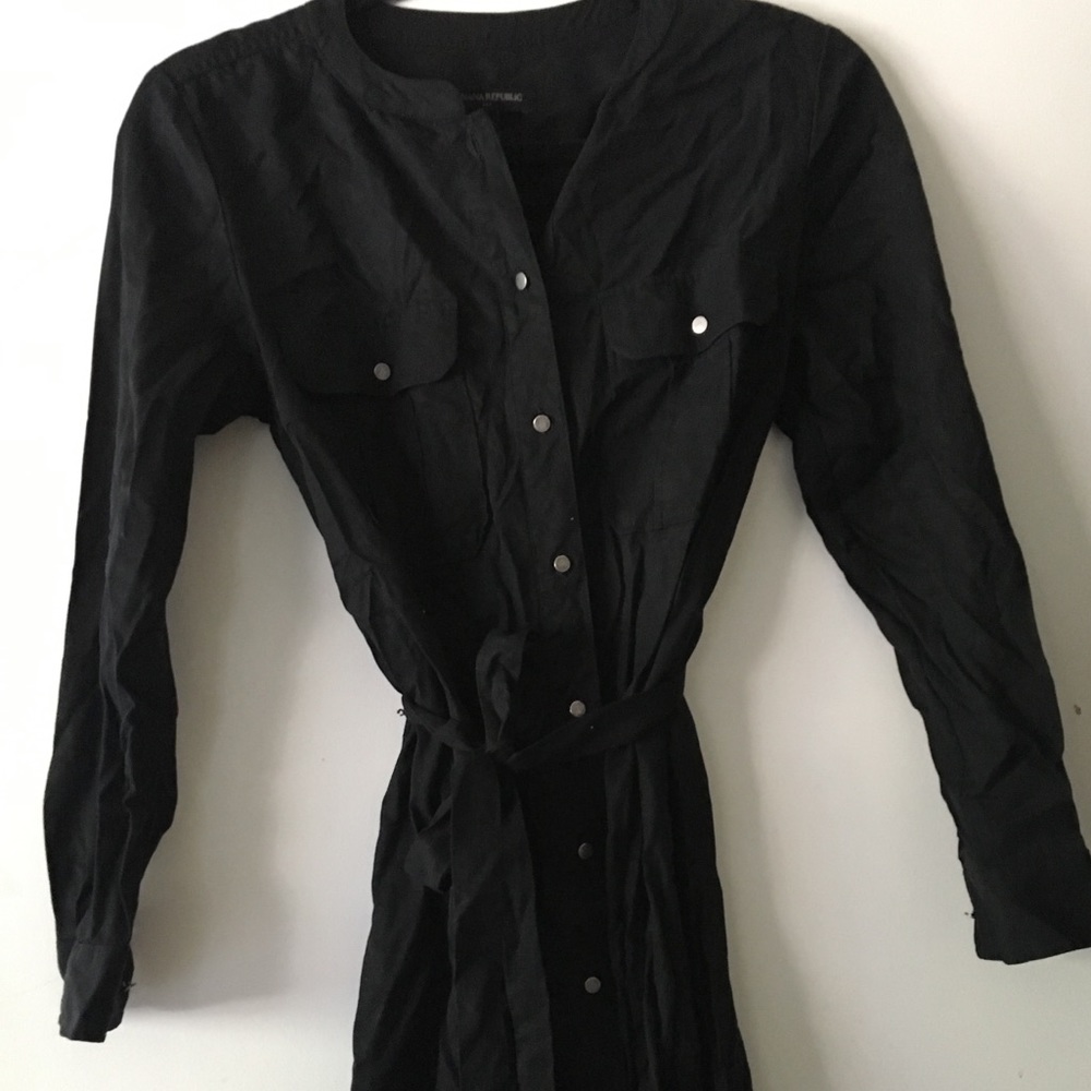 Banana Republic Black Button Down Dress